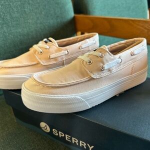 Sperry Womens Light Canvas Boat Shoes (NIB)-(5M)-(Blush)